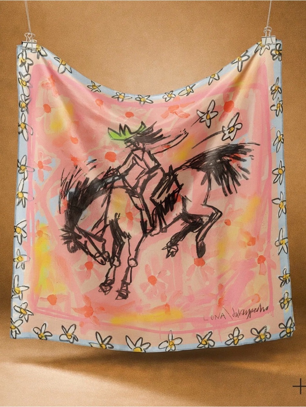 NEW Lona Artisan Floral Cowgirl Rodeo Scarf/bandana - Pink Multicolor